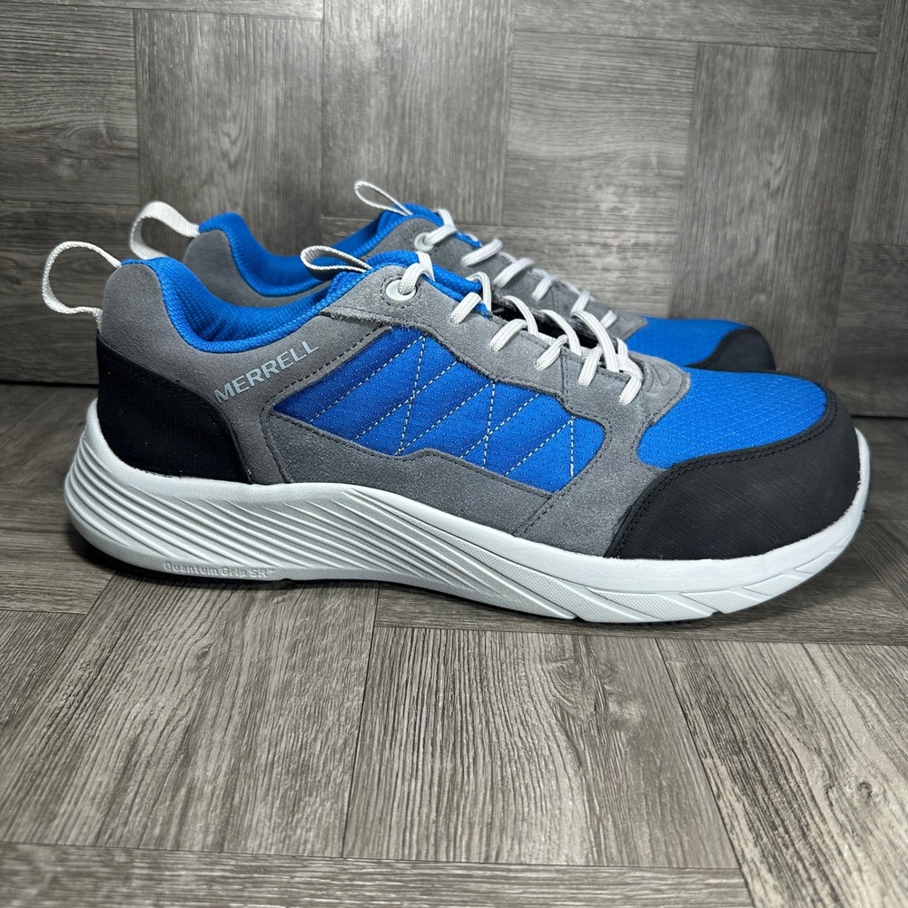 Merrell Nova 2 Work Shoe Mens 10.5 Blue Grey Composite Toe EH J004623 NEW